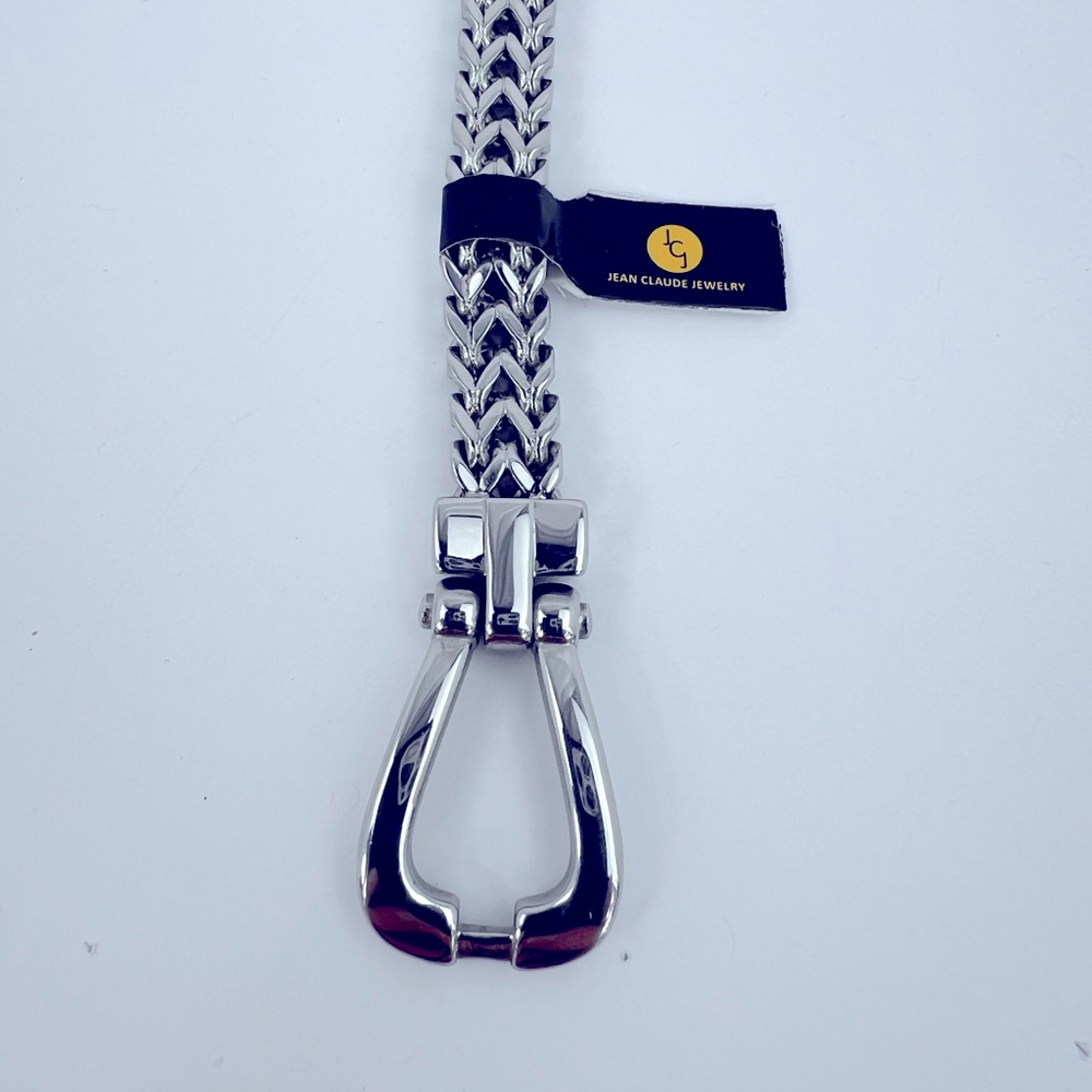 JEAN CLAUDE JEWELRY, DEL ARTE DOUBLE BRACELET, STAINLESS STEEL HORSE SHOE CLASP - Picture 5 of 9